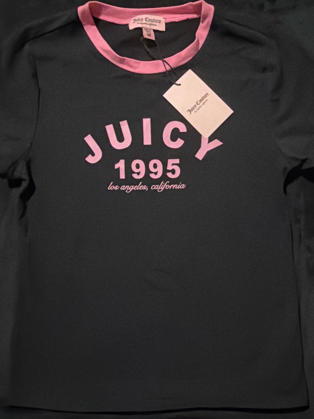 Black and pink juicy couture baby tee